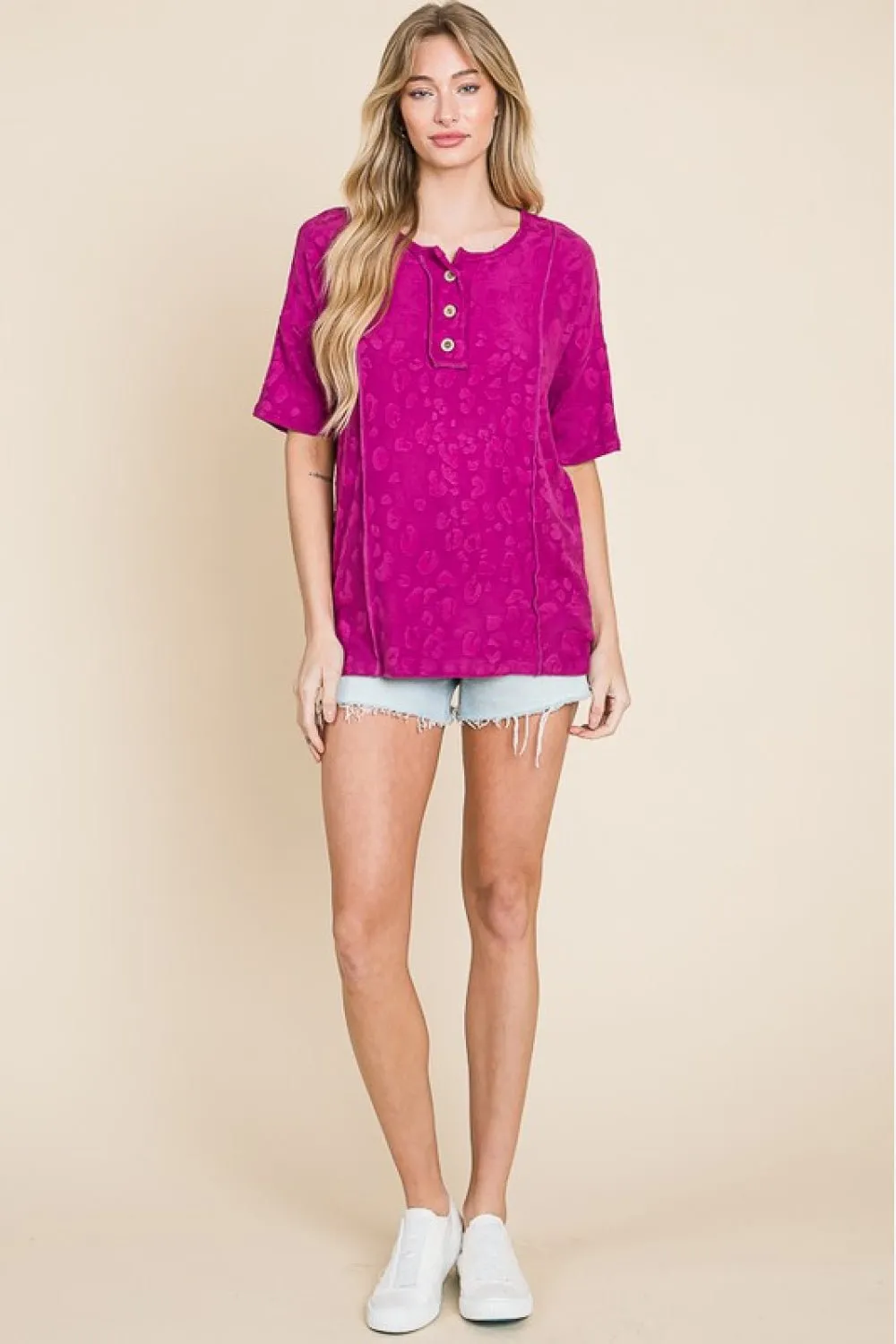 Add Edge to Your Look with the BOMBOM At The Fair Animal Textured Top