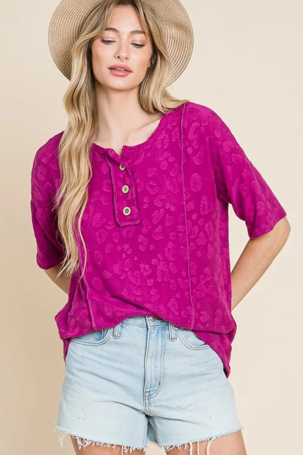 Add Edge to Your Look with the BOMBOM At The Fair Animal Textured Top