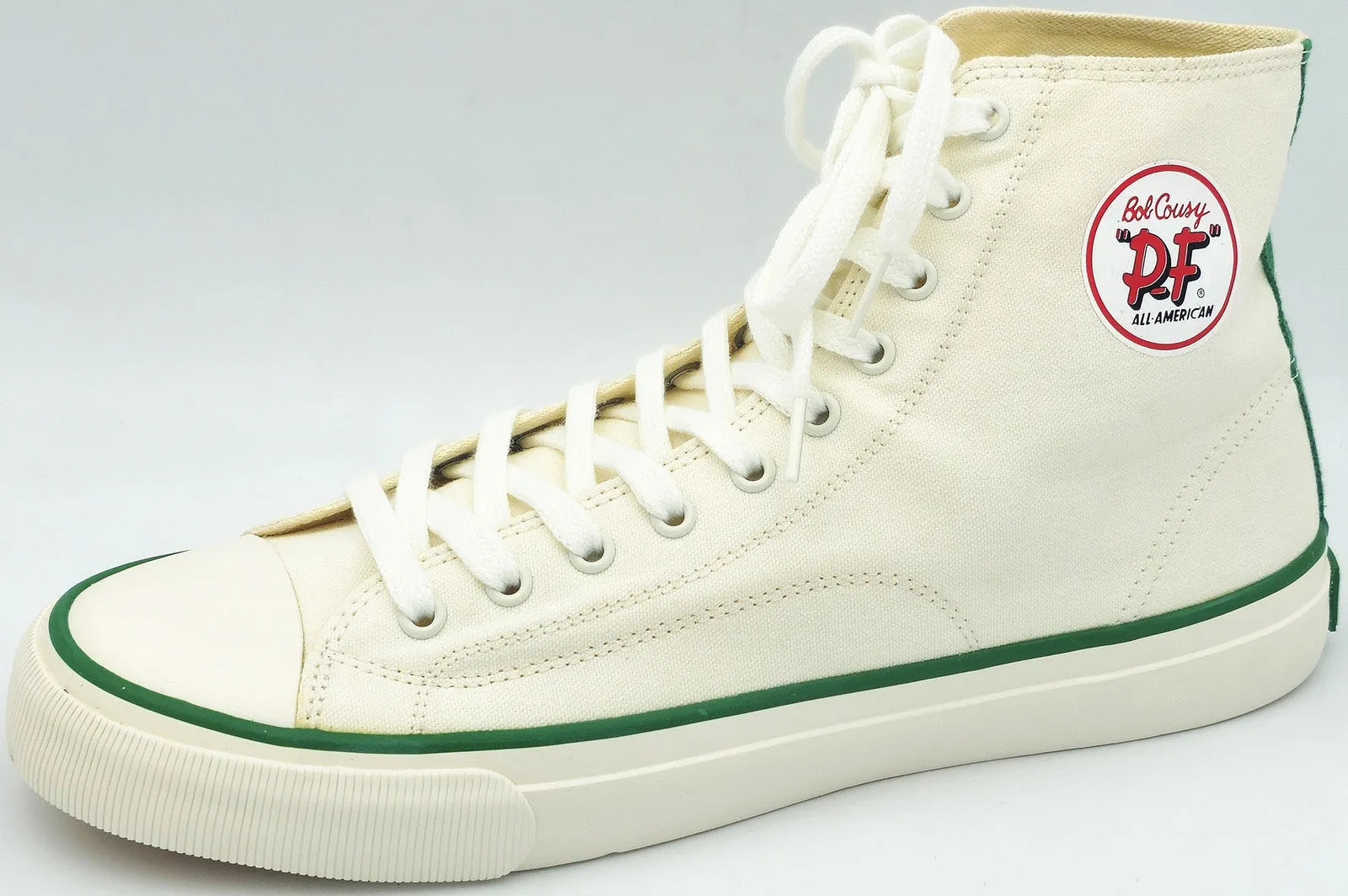 BOB COUSY AUTOGRAPHED P.F. FLYERS SHOES CELTICS SIZE 12 BECKETT 236685