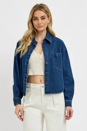 Elevate Casual Looks with the RISEN Button Up Long Sleeve Denim Shacket