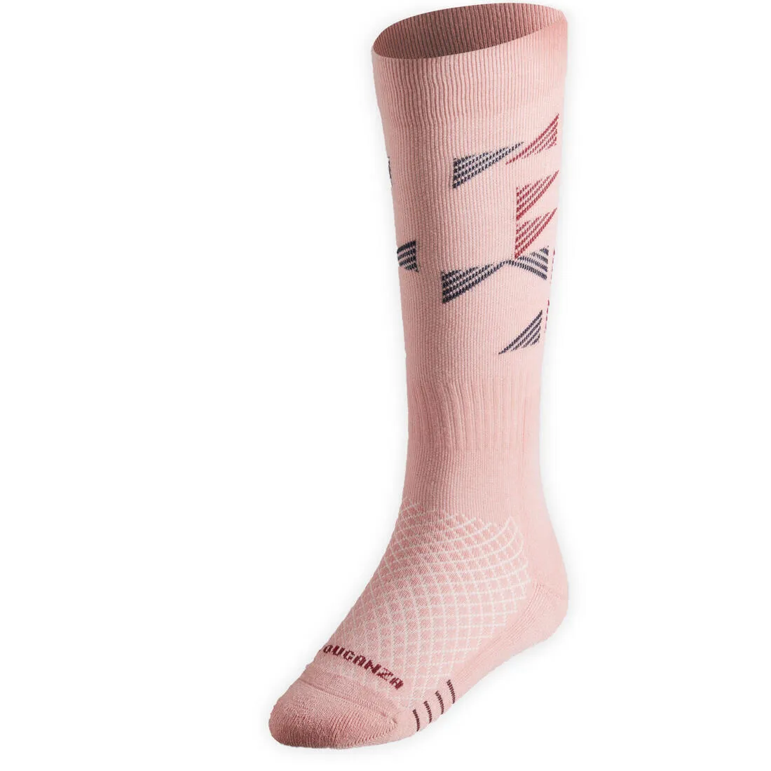 Kids' Horse Riding Socks SKS 500 - Light Pink/Plum Graphic Designs