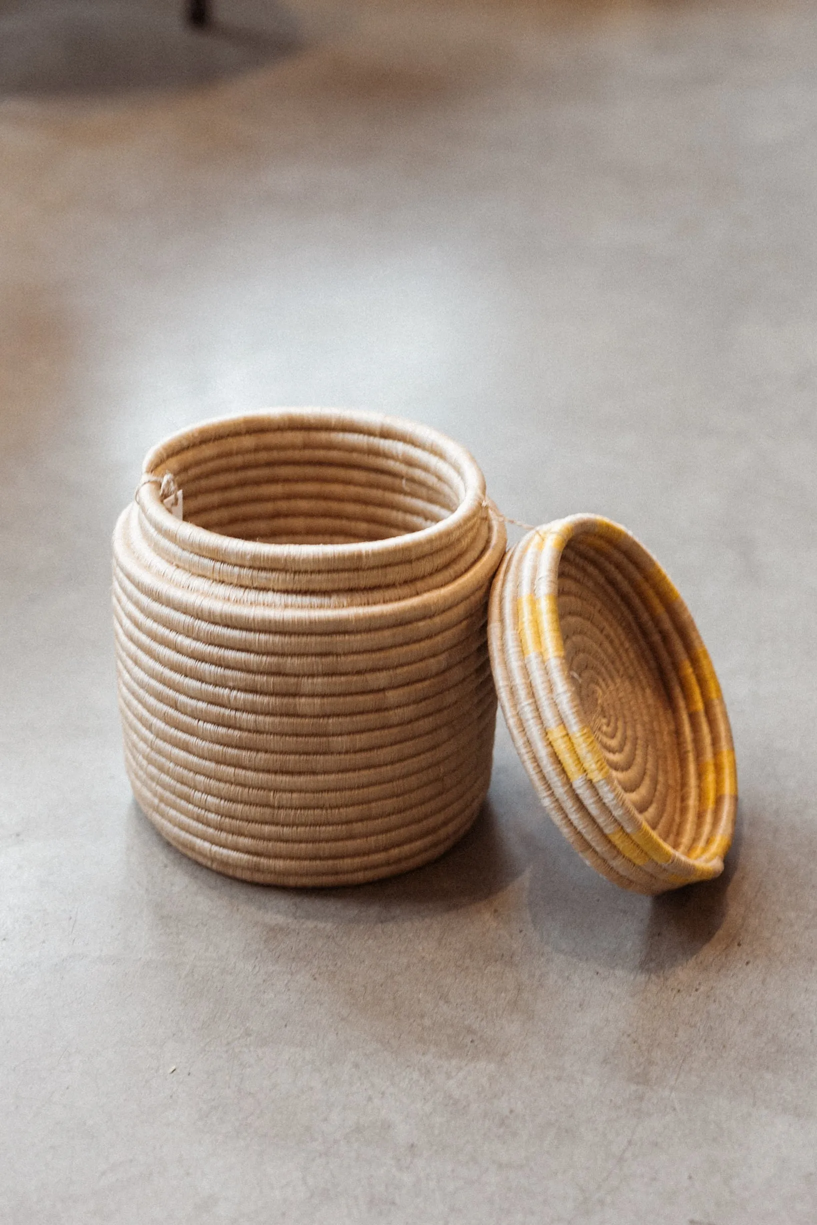 Large Canister Basket Golden