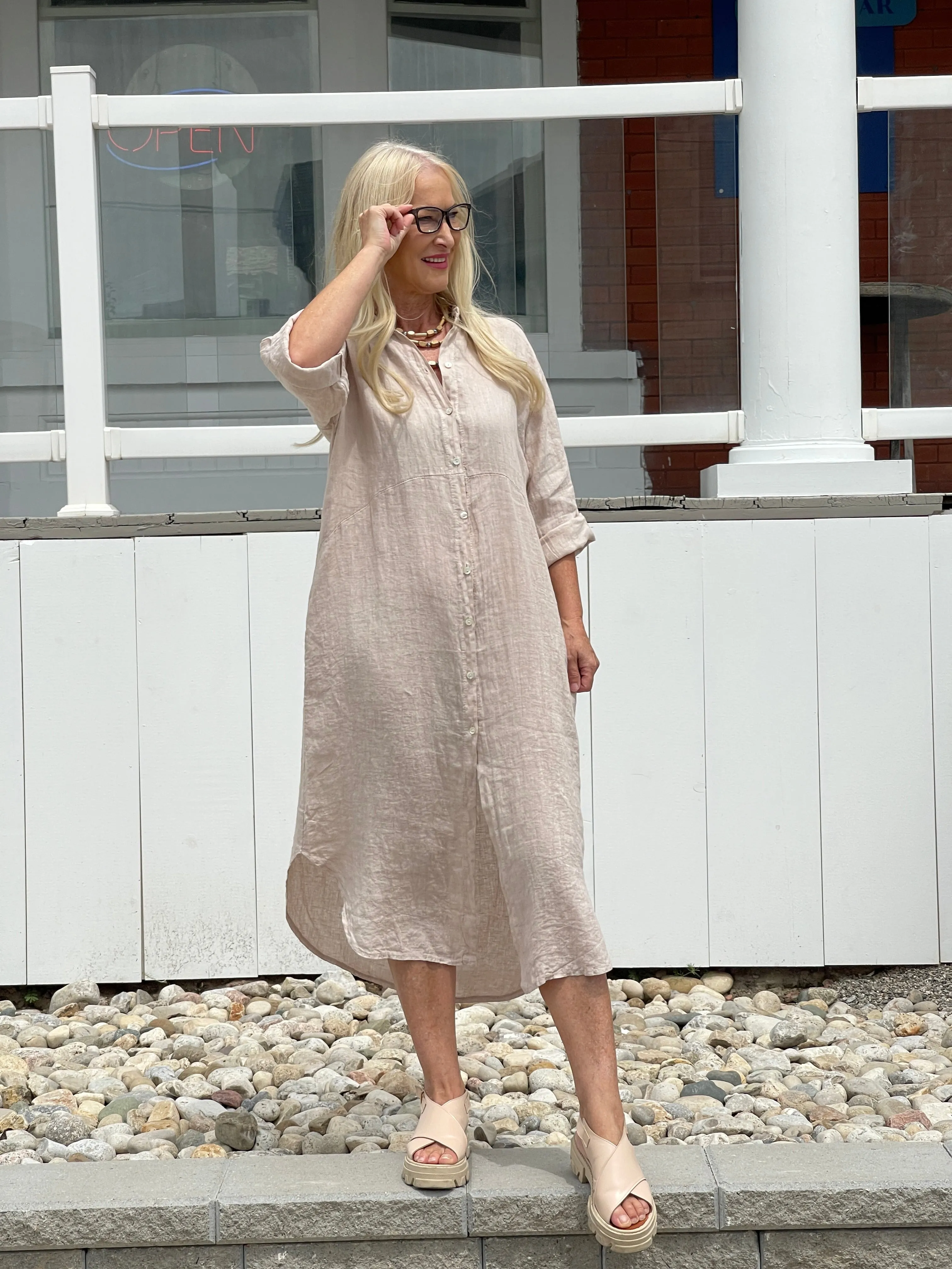 Lucy Linen Shirt Dress