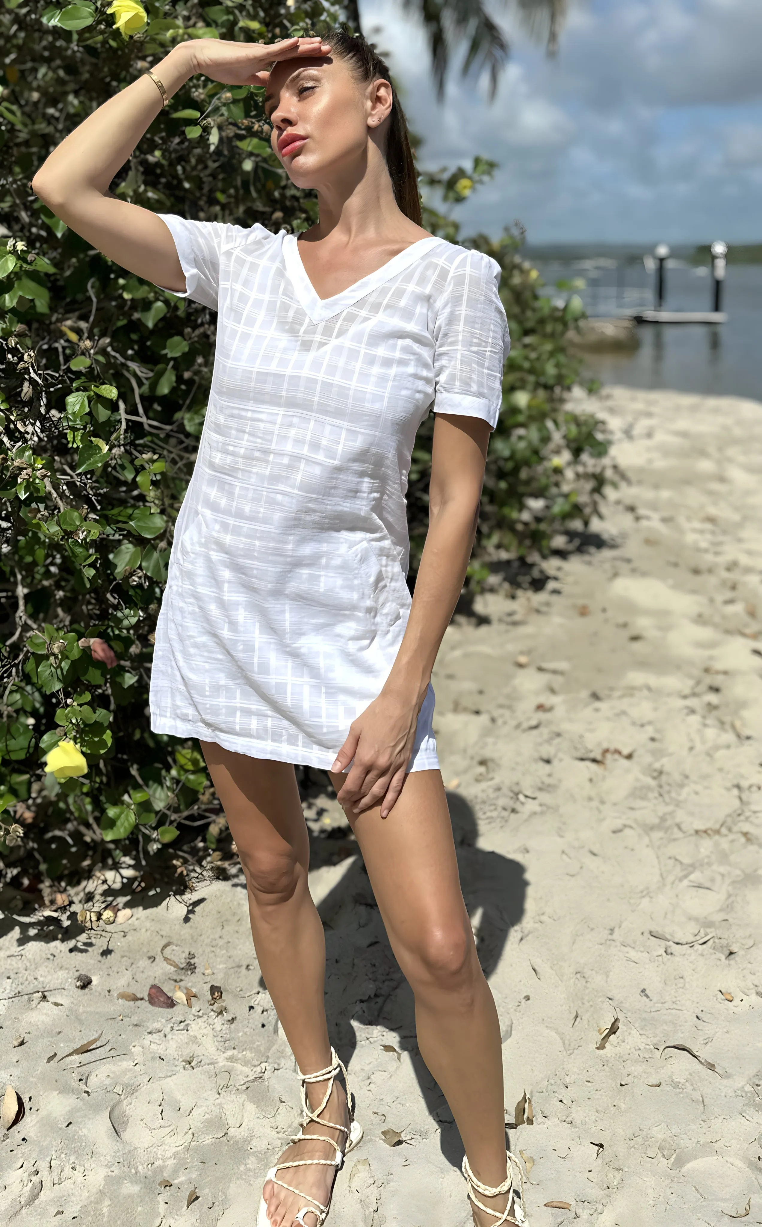 LYA WOVEN CHECK DRESS