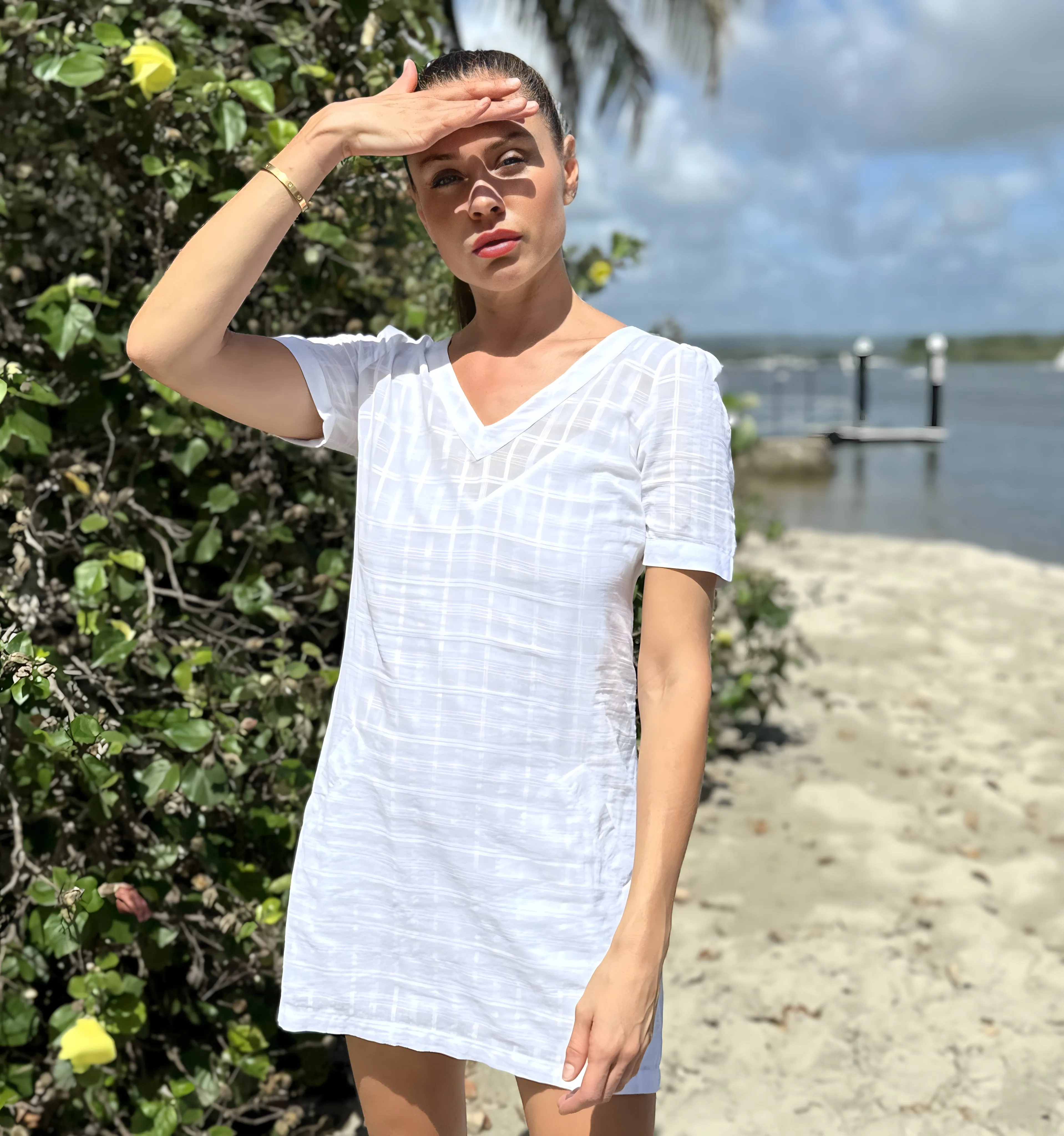 LYA WOVEN CHECK DRESS