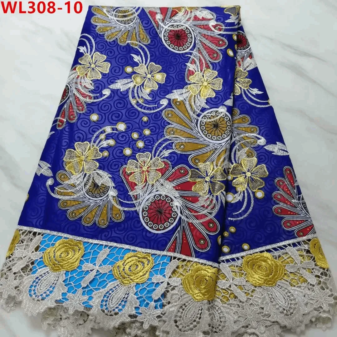 Net Blue  Embroidered Super Lace 5 Yards
