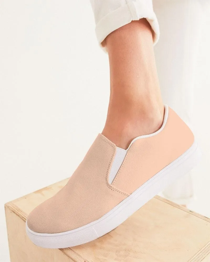 Pale Pastel Orange Slip-On Canvas Sneakers | Women's | Bright Pale Pastel Orange | C0M22Y30K0