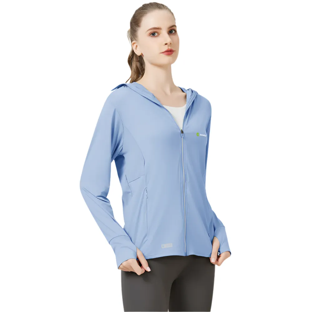 Raw Yarn Ice Silk Hooded Sun Protection Jacket
