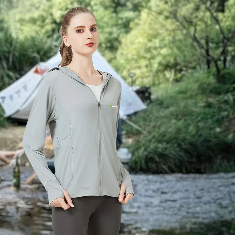 Raw Yarn Ice Silk Hooded Sun Protection Jacket