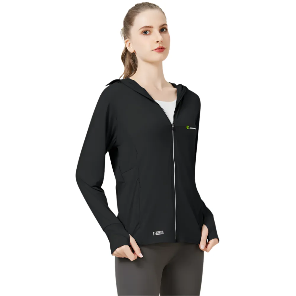 Raw Yarn Ice Silk Hooded Sun Protection Jacket