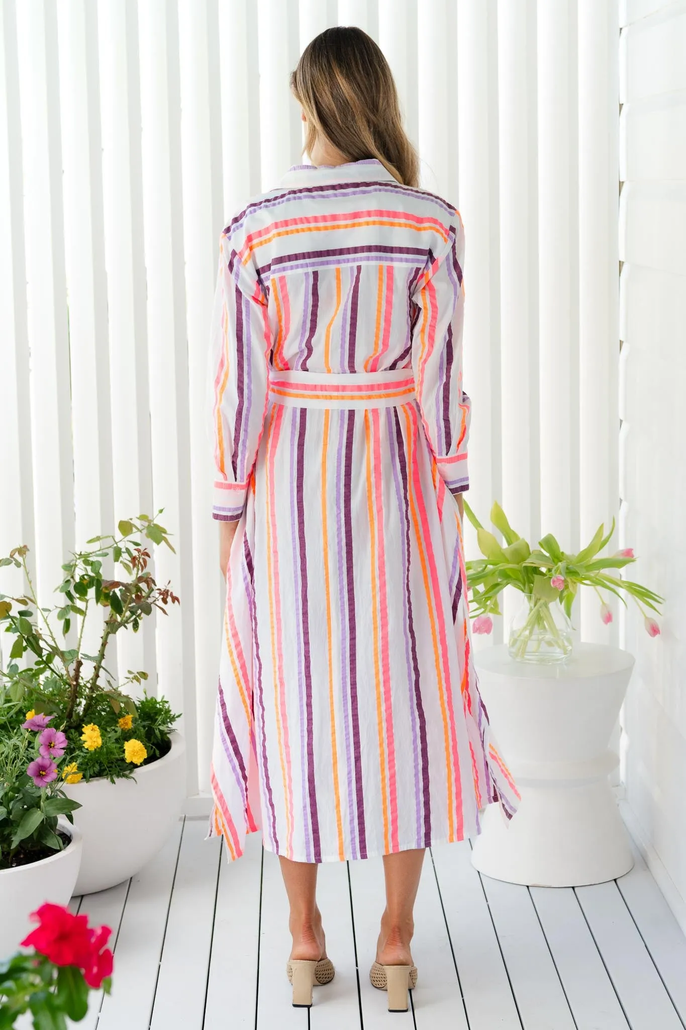 Sierra Seersucker Midi Dress