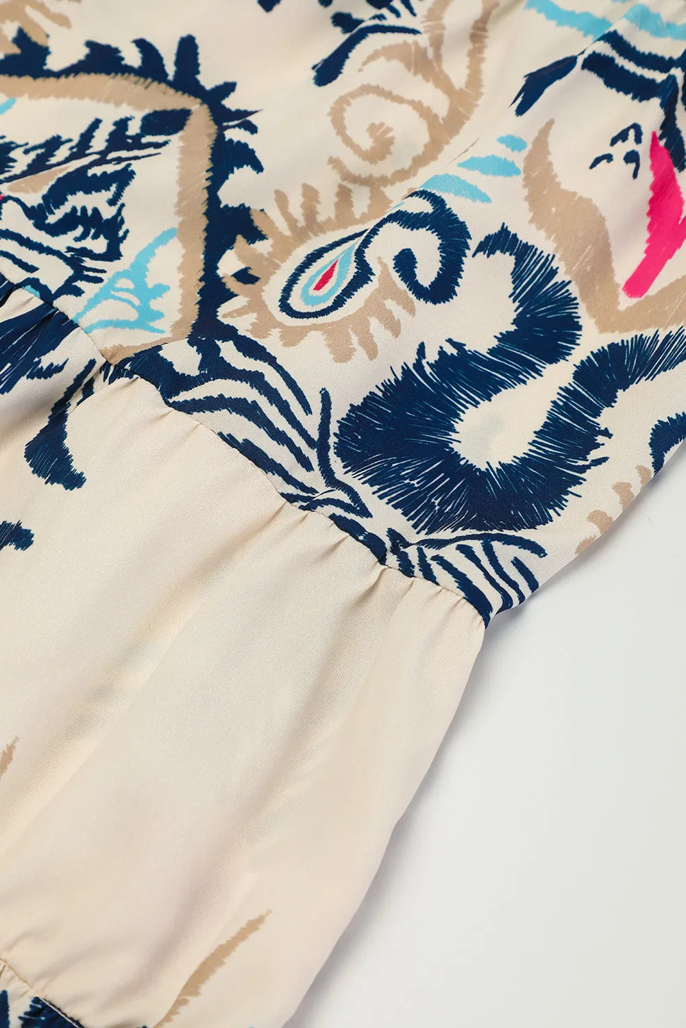 White Printed Tribal Dress