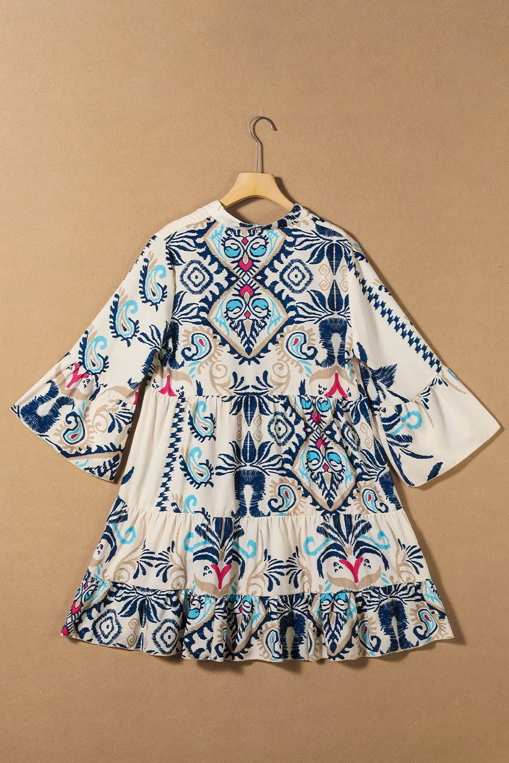 White Printed Tribal Dress