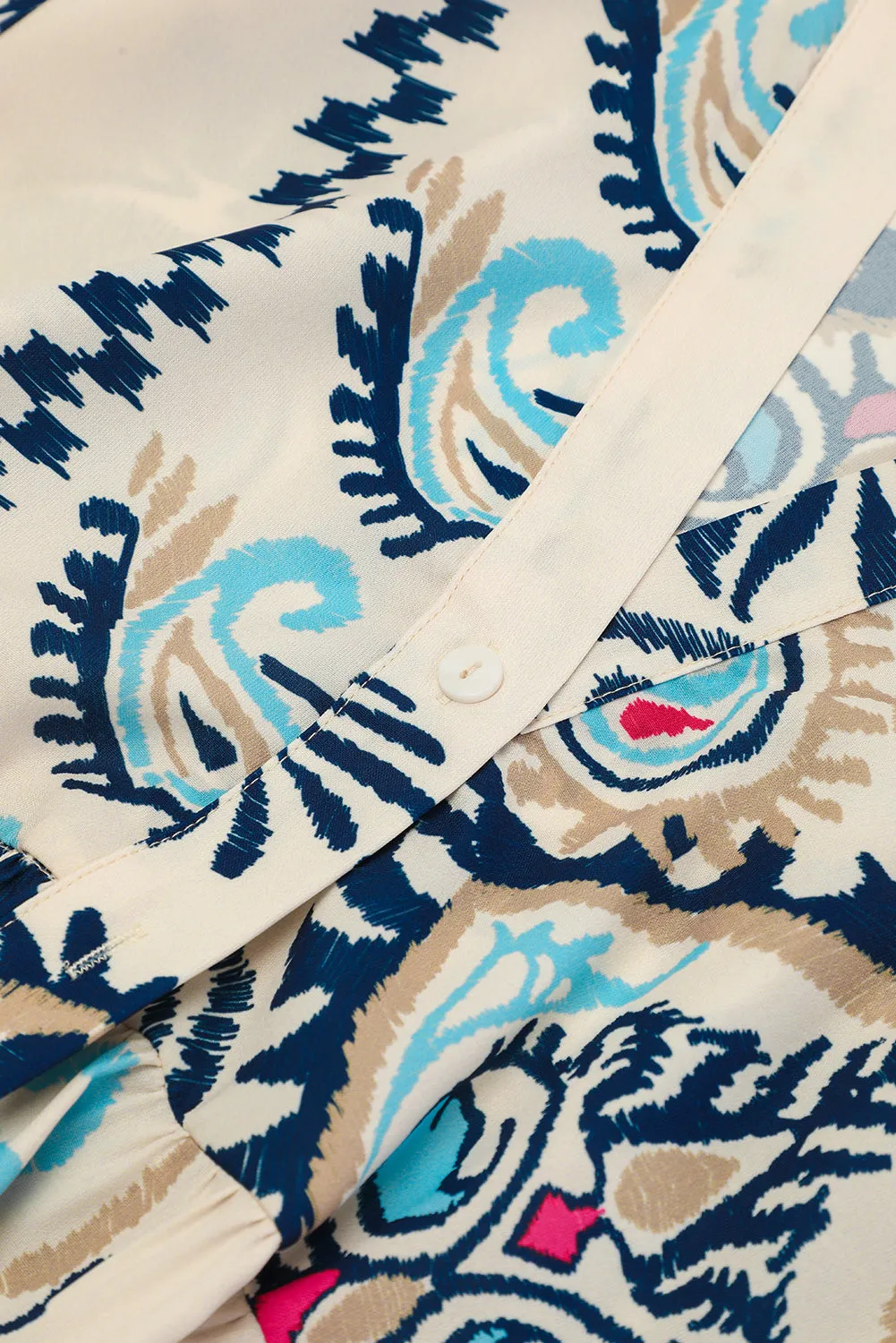 White Printed Tribal Dress